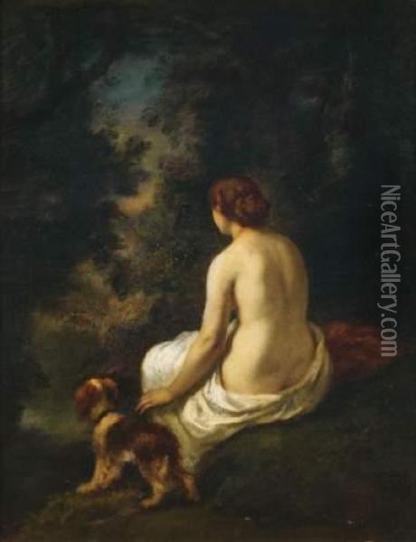 Baigneuse Oil Painting - Narcisse-Virgile D Az De La Pena