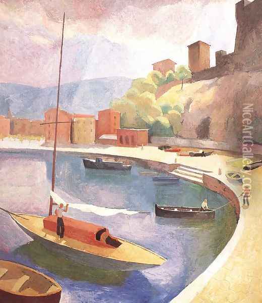 Gulf of Lerici 1928 Oil Painting - Karoly Patko