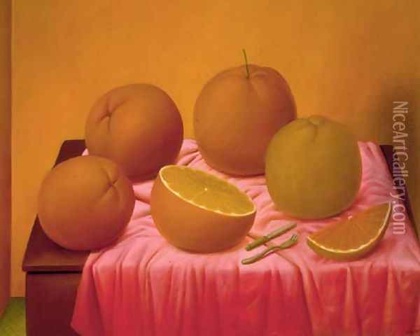 Oranges Naranjas Oil Painting - Fernando Botero