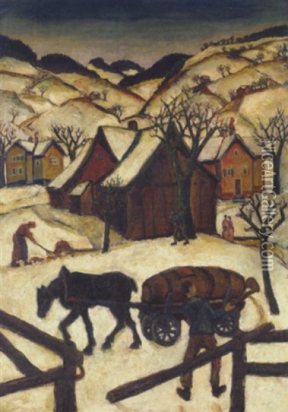 Winterlandschaft Oil Painting - Carlos (Karl Heinrich) Schneider