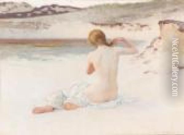 A Summer Evening Oil Painting - William Henry Margetson