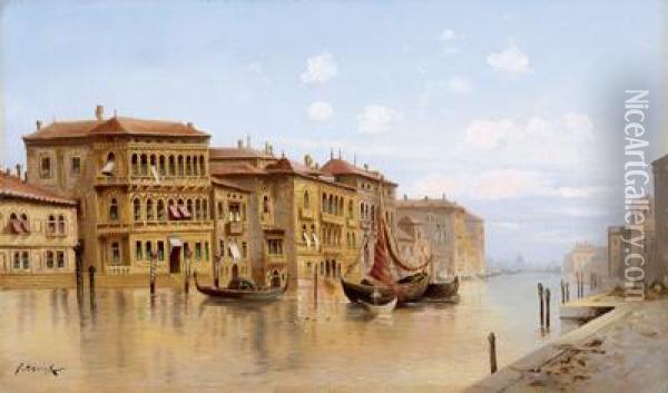 Am Kanal Grande In Venedig Oil Painting - Karl Kaufmann