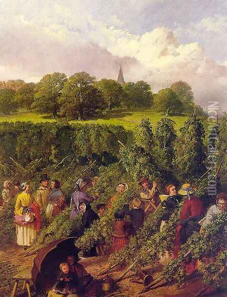 The Hop Pickers 1855 Oil Painting - John Frederick Herring Snr
