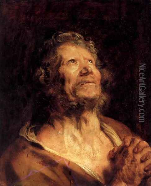 An Apostle with Folded Hands Oil Painting - Sir Anthony Van Dyck