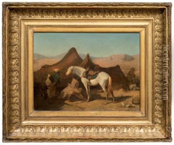 Campement Arabe Oil Painting - Eugene Fromentin