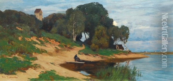 Bodden-landscape Oil Painting - Wilhelm Feldmann
