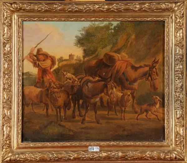 Berger Et Son Troupeau Oil Painting - Nicolaes Berchem