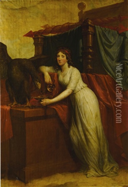 Portrait Of Elizabeth, Countess Of Aldborough, As Hebe Oil Painting - Hugh Douglas Hamilton