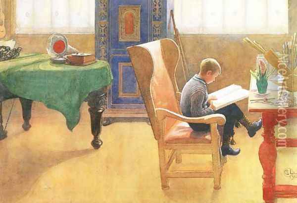 The Corner Study Oil Painting - Carl Larsson