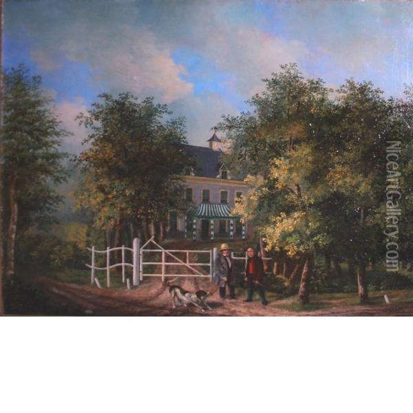 By The Gate Oil Painting - Jacobus Freudenberg