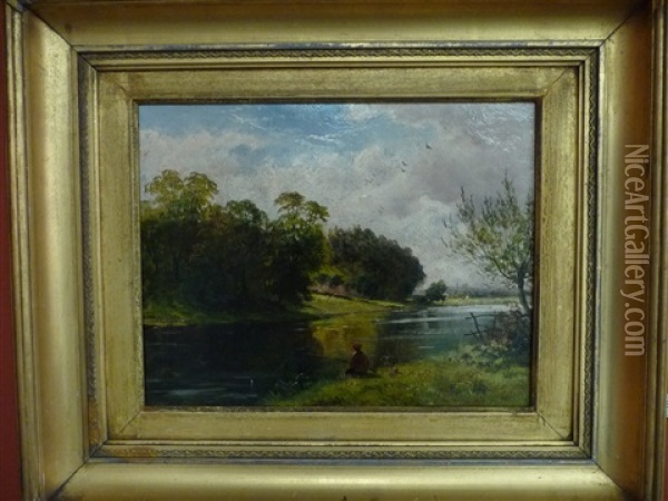 The Trent At Ingleby Oil Painting - David Payne