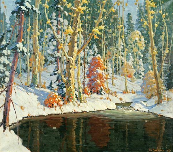 Autumn In The Forest Oil Painting - John Adams Spelman