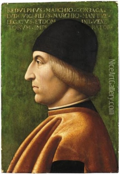 Portrait Of A Man In Profile (rodolfo Gonzaga?) Oil Painting - Baldassarre d' Este
