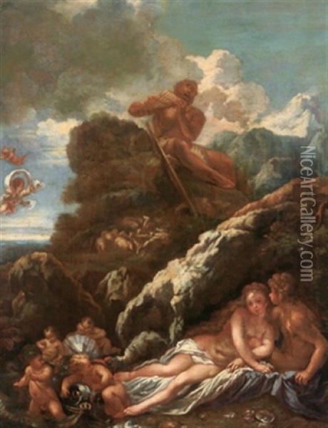 Galatea, Acis E Polifemo Oil Painting - Lieven Mehus