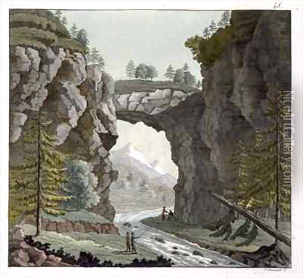 The Rock Bridge Virginia Oil Painting - Paolo Fumagalli