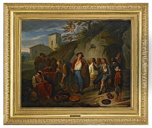 Skordefest Oil Painting - Norbert van (Cefalus) Bloemen