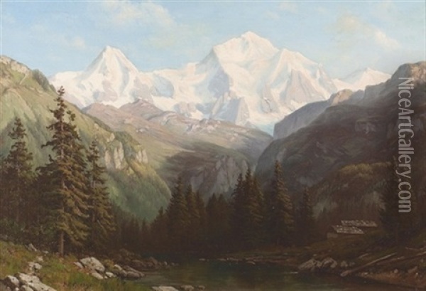 Monch Und Jungfrau Oil Painting - Jean Philippe George-Julliard
