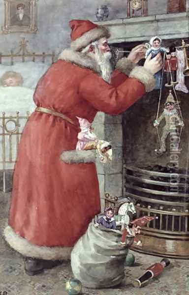 Father Christmas Oil Painting - Karl Roger