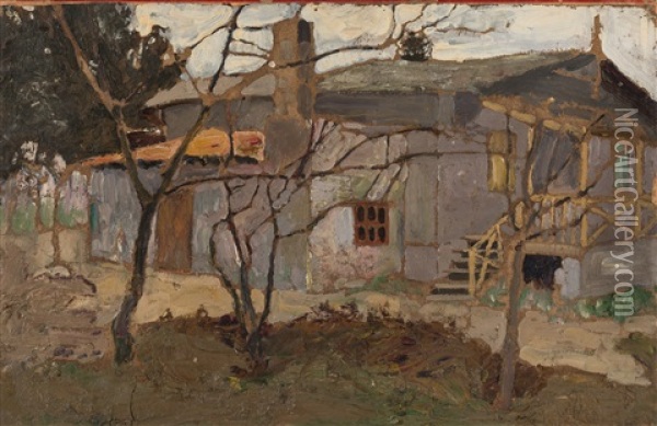 A View Of The House Oil Painting - Vladimir Davidovich Baranoff-Rossine