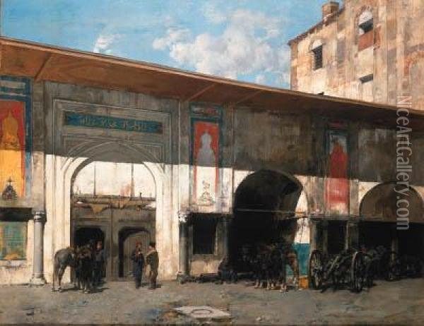Caserne A Istanbul Oil Painting - Alberto Pasini