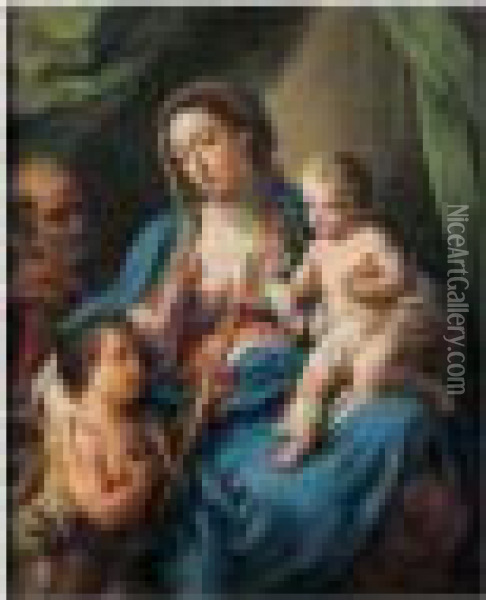 La Sainte Famille Avec Le Petit Saint Jean-baptiste Oil Painting - Sebastiano Conca