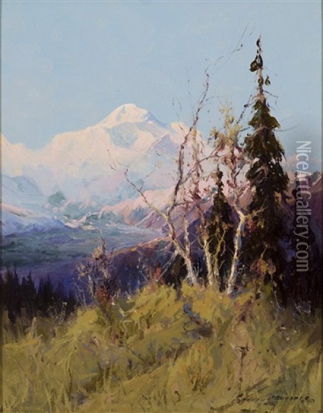 Autumn, Mt. Mckinley Oil Painting - Sydney Mortimer Laurence