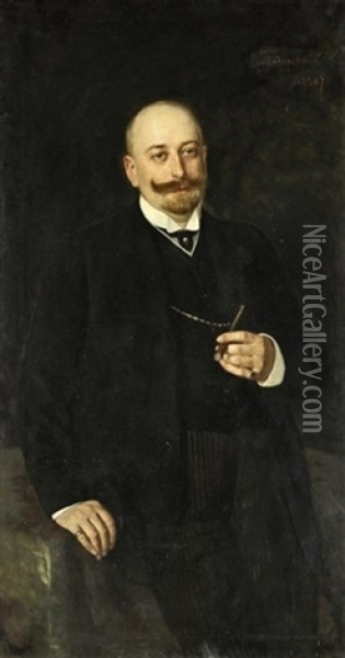 Portrait Of A Gentleman Oil Painting - Nikolai Kornilievich Bodarevsky