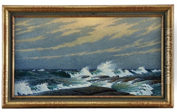 Stormande Hav Oil Painting - Olof Thunman