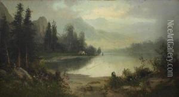 Morning On Feather River, California Oil Painting - Frederick Ferdinand Schafer