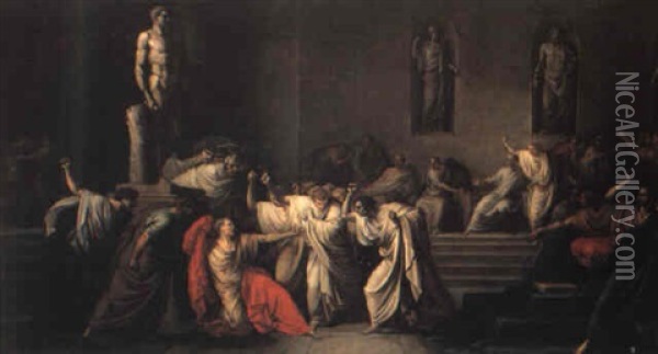 La Morte Di Cesare Oil Painting - Filippo Pelagio Palagi