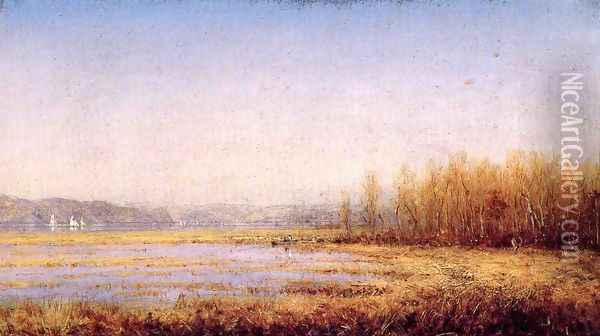 Marshes of the Hudson Oil Painting - Sanford Robinson Gifford
