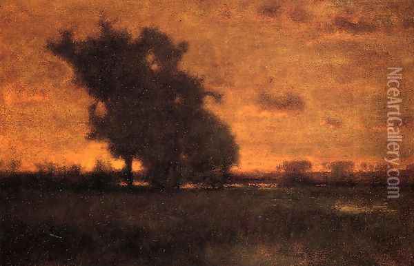 Sunset at Milton Oil Painting - George Inness