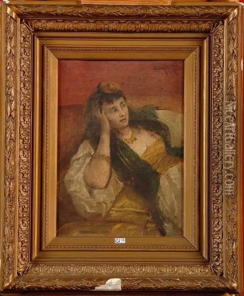 La Belle Ottomane Oil Painting - Jules Felix Ragot