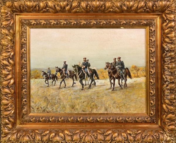 Tsarist Ride Oil Painting - Jaroslav Friedrich Julius Vesin