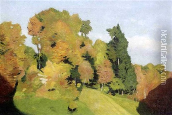 Landschaft Im Spatsommer Oil Painting - Hans Emmenegger