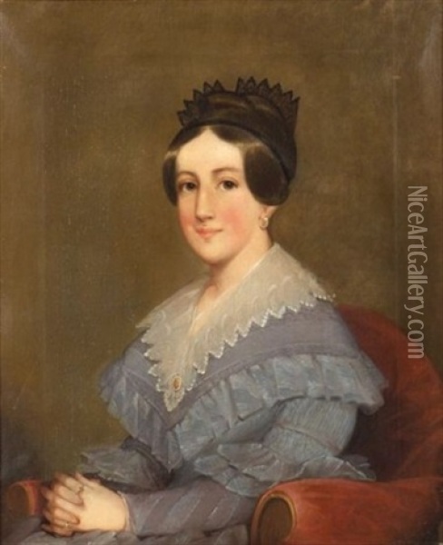 Portrait Of Caroline J. Tilley Oil Painting - Jane Stuart