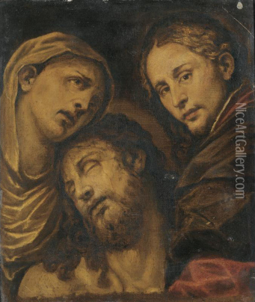 Pieta Oil Painting - Giovanni Paolo Cavagna