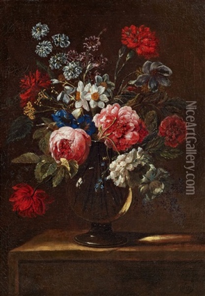 Blumenstillleben Oil Painting - Gaspar Pieter Verbruggen the Younger