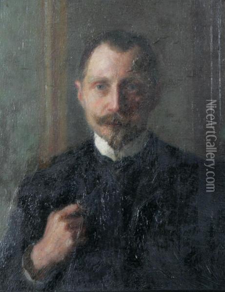 Sjalvportratt Oil Painting - Wilhelm Holmgren