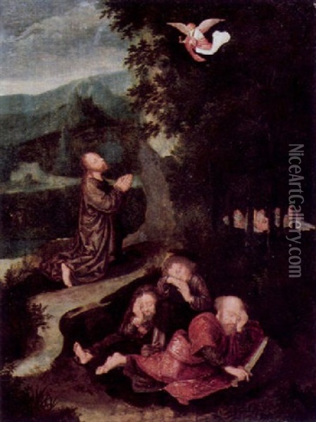 Christus Am Olberg Mit Den Schlafenden Aposteln Oil Painting - Gerard David