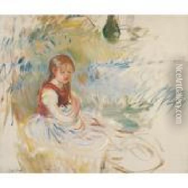 Petite Fille Assise Dans L'herbe Oil Painting - Berthe Morisot