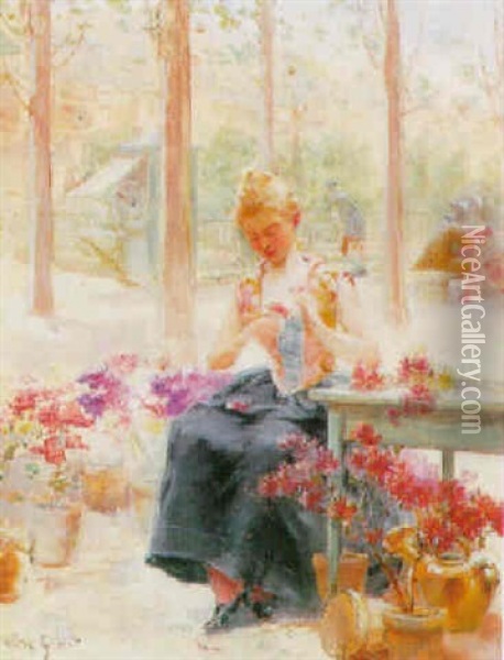 La Belle Fleuriste Oil Painting - Victor Gabriel Gilbert