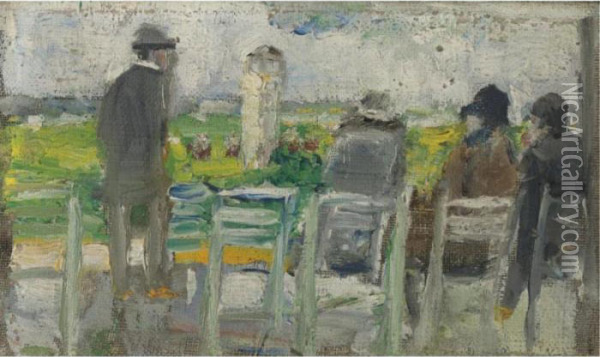 At The Races Oil Painting - Lesser Ury