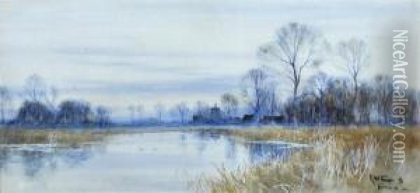 Ditton On Cam Oil Painting - Robert Winter Fraser