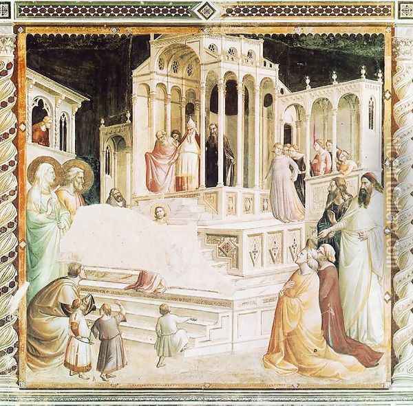 Presentation of Mary in the Temple 1327-30 Oil Painting - Agnolo Gaddi