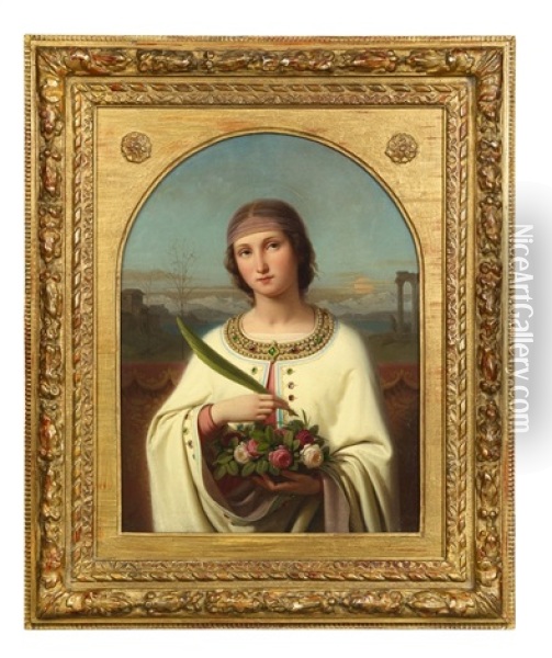 Heilige Dorothea Von Kappadokien Oil Painting - Franz Ittenbach