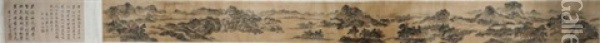 Landscape Scroll Attributed To Wang Meng, Qing Oil Painting -  Wang Meng
