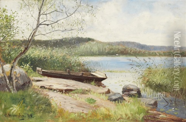 Eka Vid Sjo Oil Painting - Olof Hermelin