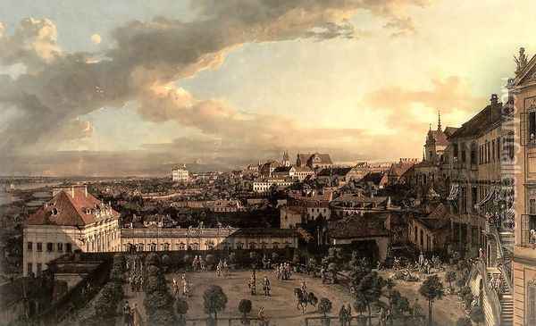 View of Warsaw from the Terrace of the Royal Castle in Warsaw Oil Painting - Bernardo Bellotto
