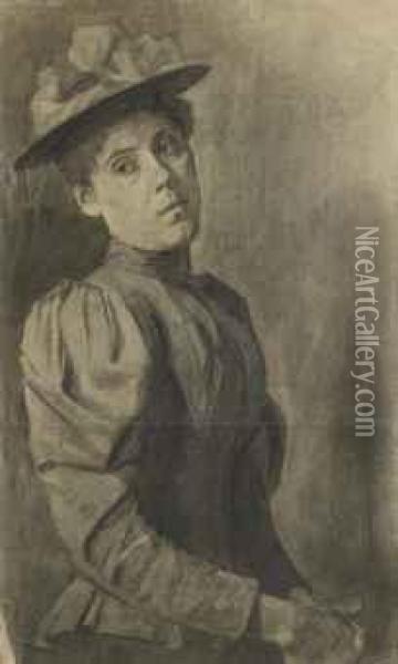 Portrait Helene Chatenay Oil Painting - Felix Edouard Vallotton